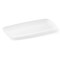 Solid White Flat Raised Edge Rectangular Disposable Plastic Plates - 10.6" x 5" (120 Plates)